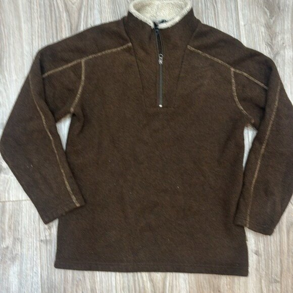 Kuhl Men's Brown Quarter-Zip Sweater fleece size medium - Picture 2 of 7
